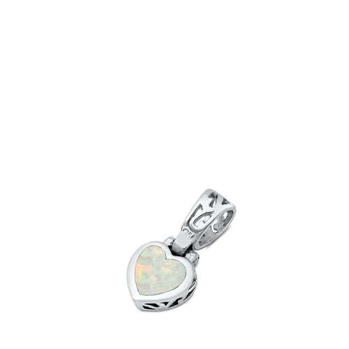 Joyara Sterling Silber Weiß Opal Herz Anhänger Halskette (Verfügbare Kettenlänge 40cm - 45cm - 50cm - 55cm) 40cm (LTD-ONPL351105-WO-16) von Joyara