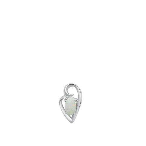 Joyara Sterling Silber Weiß Opal Herz Anhänger Halskette (Verfügbare Kettenlänge 40cm - 45cm - 50cm - 55cm) 40cm (LTD-ONPL351135-WO-16) von Joyara