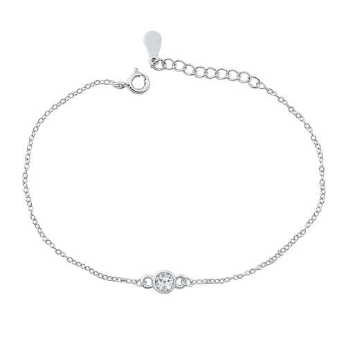 Joyara Sterling Silber Zirkonia Solitaire Glieder Armband von Joyara