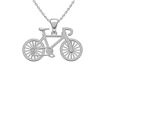 Kleine Schätze Solid Sterling Silber Fahrrad Anhänger Halskette (Verfügbare Kettenlänge: 40CM, 45CM, 50CM, 55CM) 40 cm von Joyara