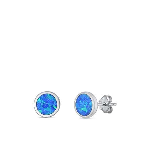 Sterling Silber 925 Blau Lab Opal Ohrstecker Ohrringe LTDELES430786 von Joyara