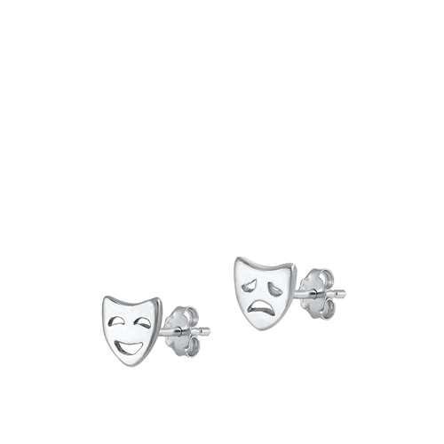 Sterling Silber 925 Drama Faces Ohrstecker Ohrringe von Joyara