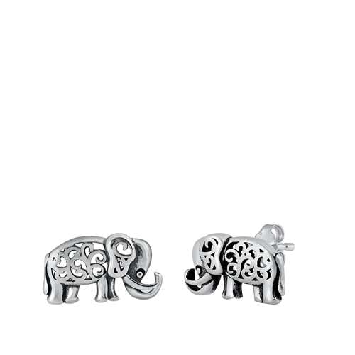 Sterling Silber 925 Elefant Ohrstecker Ohrringe LTDELEP441935 von Joyara