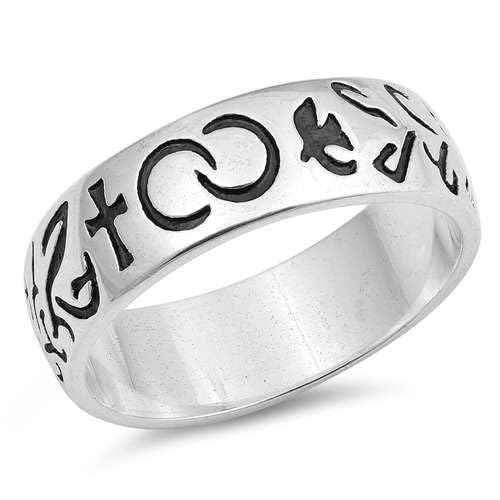 Sterling Silber 925 Ewigkeit Kreuz and Dove Ring von Joyara