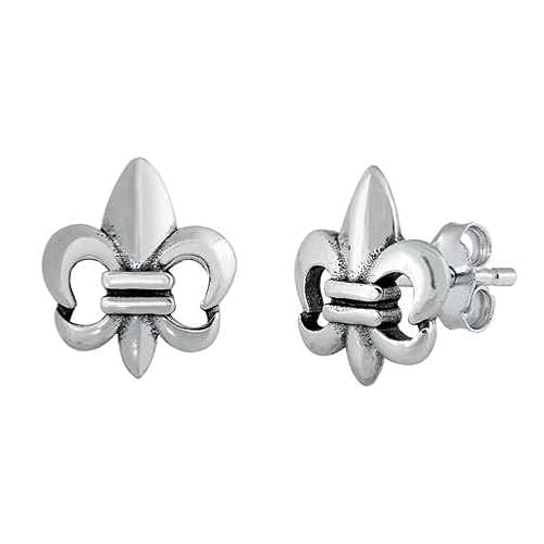 Sterling Silber 925 Fleur De Lis Ohrstecker von Joyara