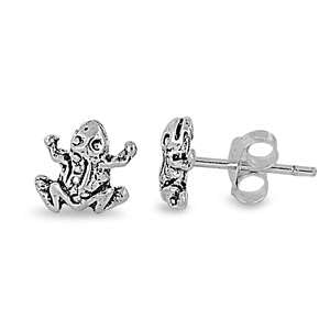 Sterling Silber 925 Frosch Ohrstecker Ohrringe von Joyara