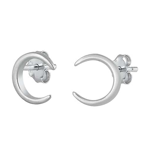 Sterling Silber 925 Halbmond Mond Ohrstecker Ohrringe LTDELEP441756 von Joyara