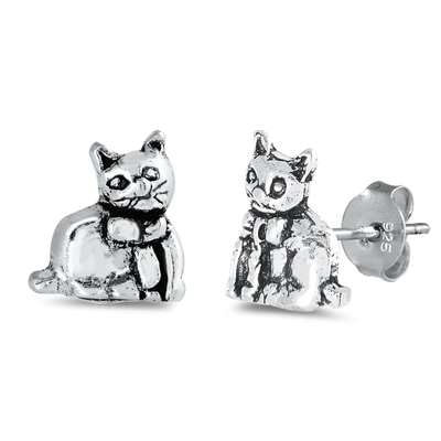 Sterling Silber 925 Ohrstecker mit Katzenmotiv von Joyara