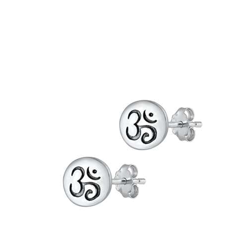 Sterling Silber 925 Om Symbol Ohrstecker Ohrringe von Joyara