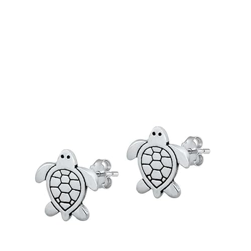 Sterling Silber 925 Schildkröte Ohrstecker Ohrringe LTDELEP441816 von Joyara