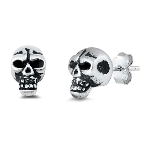 Sterling Silber 925 Totenkopf Ohrstecker Ohrstecker LTDELEP441158 von Joyara