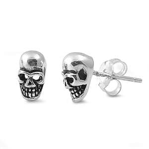 Sterling Silber 925 Totenkopf Ohrstecker Ohrstecker LTDELEP441168 von Joyara