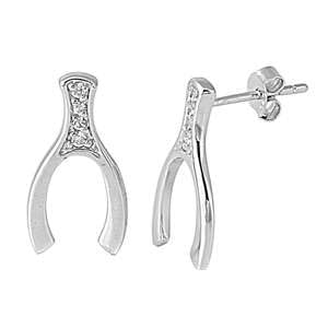 Sterling Silber 925 Wishbone Ohrstecker Ohrringe LTDELEC410948 von Joyara