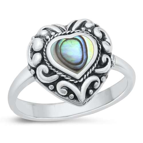 Sterling Silber Abalone Muschel Ring LTDMXRS131680-AL90 von Joyara