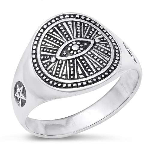 Sterling Silber Auge & Stern Herren Ring LTDKLRP145096-70 von Joyara