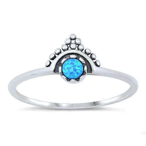 Sterling Silber Blau Opal Bali Ring LTDONRO150919-BO40 von Joyara