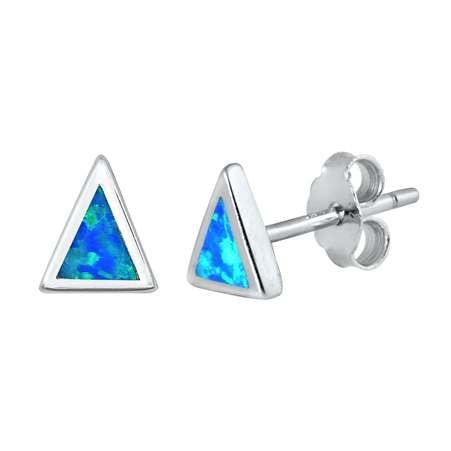 Sterling Silber Blau Opal Dreieck Ohrringe..(KEOEL450986-BO) von Joyara