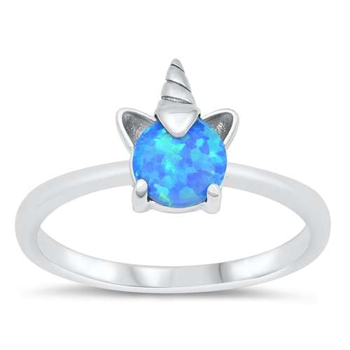 Sterling Silber Blau Opal Einhorn Ring LTDONRO150911-BO60 von Joyara