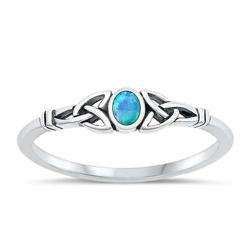 Sterling Silber Blau Opal Keltisch Ring LTDONRO150979-BO50 von Joyara