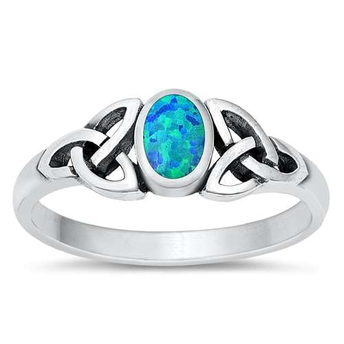 Sterling Silber Blau Opal Keltisch Ring LTDONRS131098-BO50 von Joyara