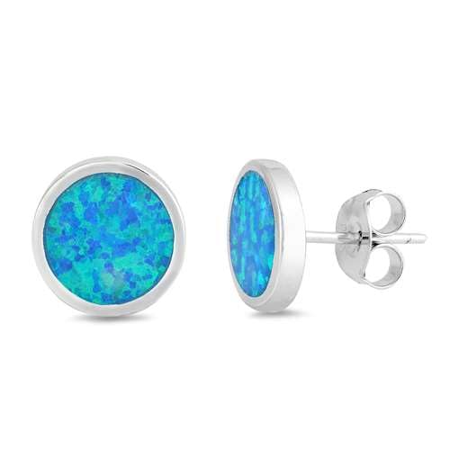 Sterling Silber Blau Opal Kreis Ohrringe..(KEOEL450445-BO) von Joyara