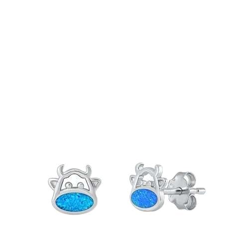 Sterling Silber Blau Opal Kuh Ohrringe.. (KEOEL451142-BO) von Joyara