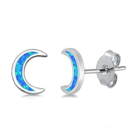 Sterling Silber Blau Opal Mond Ohrringe..(KEOEL450559-BO) von Joyara