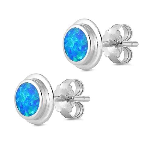 Sterling Silber Blau Opal Ohrringe.(KEOEL450478-BO) von Joyara