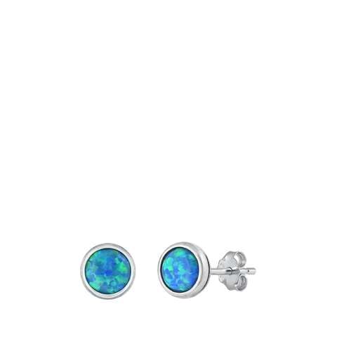 Sterling Silber Blau Opal Ohrringe. (KEOES430774-80) von Joyara