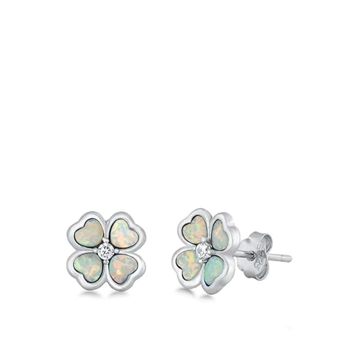 Sterling Silber Blau Opal Plumeria Ohrringe.. (KEOEL451076-WO) von Joyara