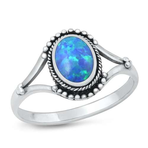 Sterling Silber Blau Opal Ring LTDMXRS131643-BO80 von Joyara