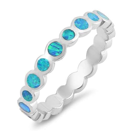 Sterling Silber Blau Opal Ring LTDONRO150624-BO60 von Joyara