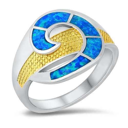 Sterling Silber Blau Opal Ring LTDONRO150772-BO50 von Joyara