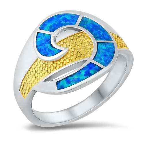 Sterling Silber Blau Opal Ring LTDONRO150772-BO60 von Joyara
