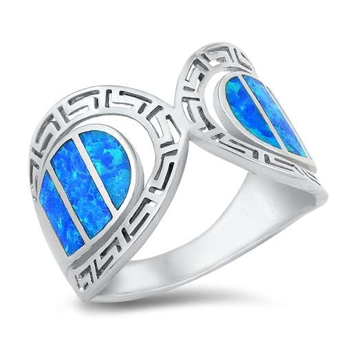 Sterling Silber Blau Opal Ring LTDONRO150798-BO70 von Joyara