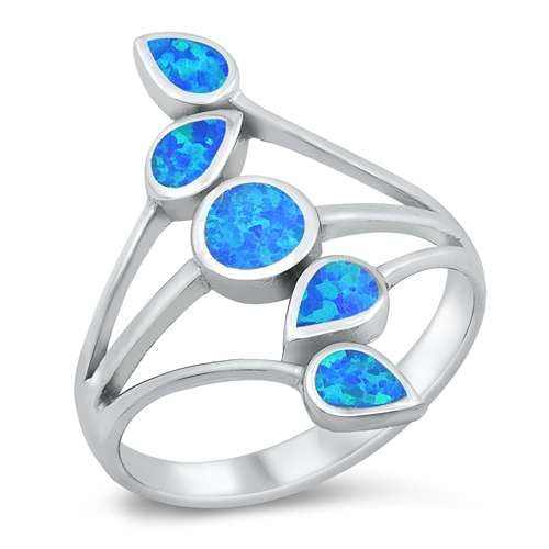 Sterling Silber Blau Opal Ring LTDONRO150823-BO100 von Joyara