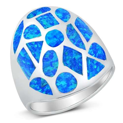 Sterling Silber Blau Opal Ring LTDONRO150842-BO100 von Joyara