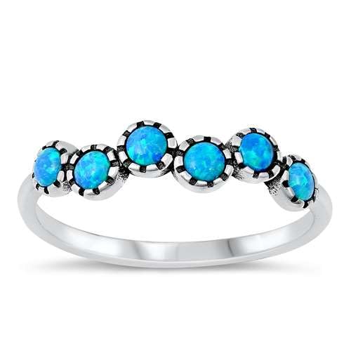 Sterling Silber Blau Opal Ring LTDONRO150920-BO40 von Joyara