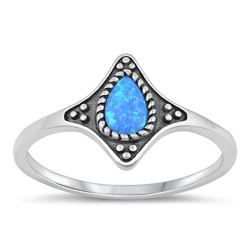 Sterling Silber Blau Opal Ring LTDONRO150946-BO80 von Joyara