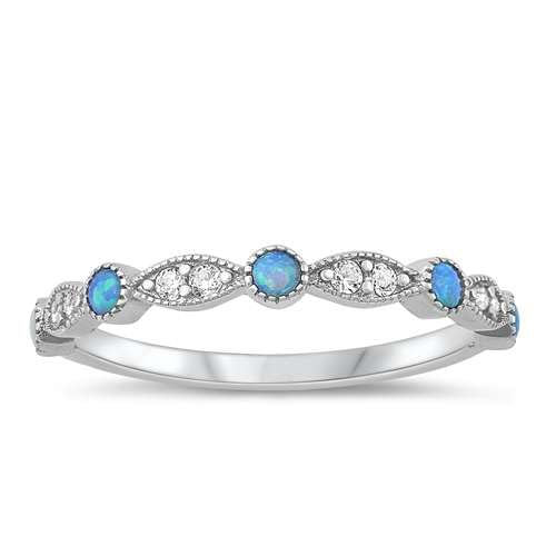 Sterling Silber Blau Opal Ring LTDONRO150987-BO70 von Joyara