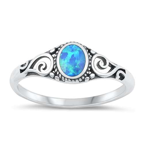 Sterling Silber Blau Opal Ring LTDONRO150997-BO90 von Joyara