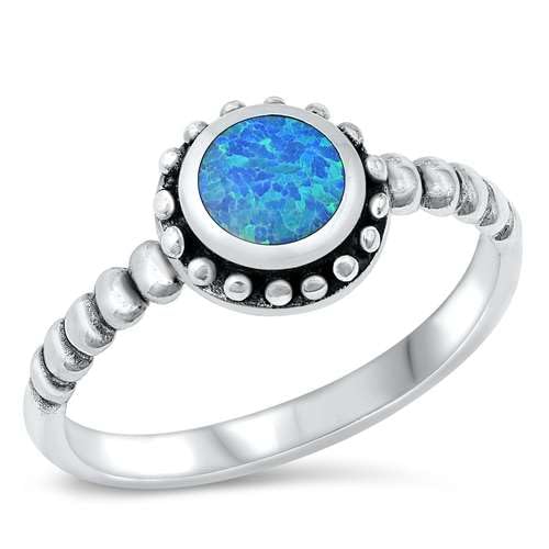 Sterling Silber Blau Opal Ring LTDONRS130920-BO60 von Joyara