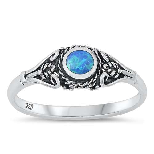 Sterling Silber Blau Opal Ring LTDONRS131087-BO80 von Joyara