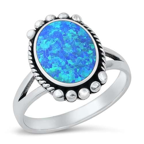 Sterling Silber Blau Opal Ring LTDONRS131106-BO100 von Joyara