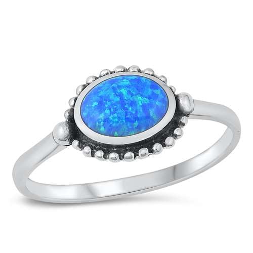 Sterling Silber Blau Opal Ring LTDONRS131107-BO80 von Joyara