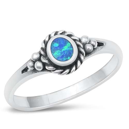 Sterling Silber Blau Opal Ring LTDONRS131359-BO70 von Joyara