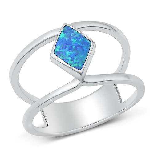 Sterling Silber Blau Opal Ring LTDONRS131387-BO100 von Joyara