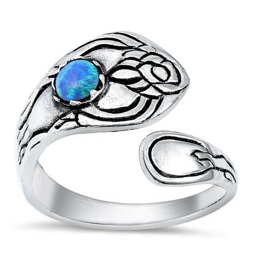 Sterling Silber Blau Opal Ring LTDONRS131388-BO60 von Joyara