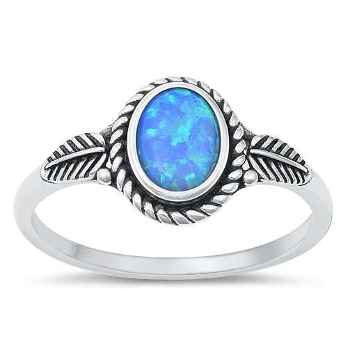 Sterling Silber Blau Opal Ring LTDONRS131433-BO80 von Joyara