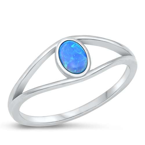 Sterling Silber Blau Opal Ring LTDONRS131477-BO50 von Joyara